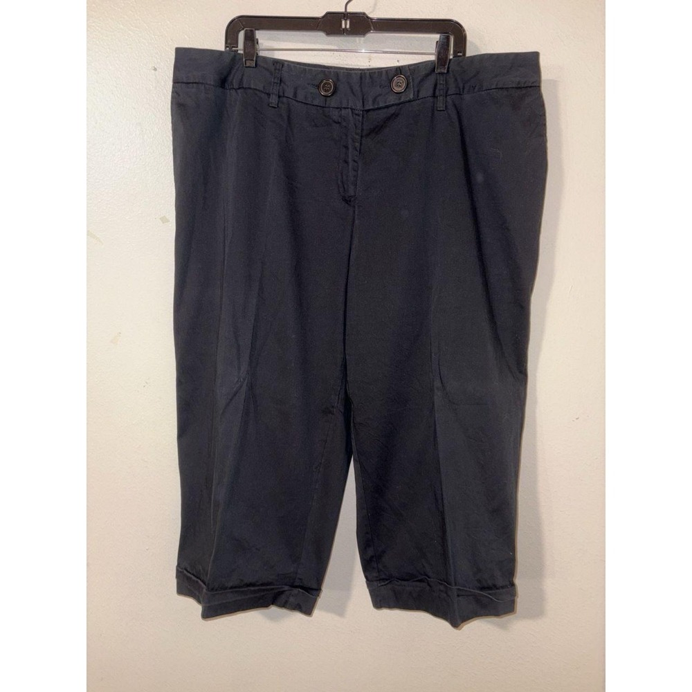 Avenue Pants Black Cuff Office Casual Size 22